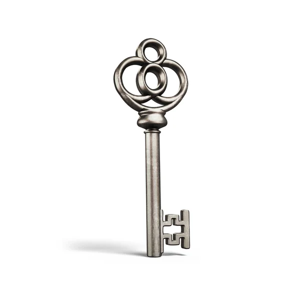 Stary klucz brązowy skarb renderowania 3d — Zdjęcie stockowe