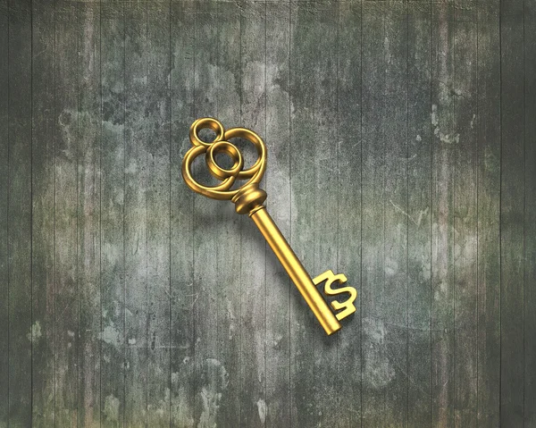 美元形状金色宝藏钥匙 — 图库照片