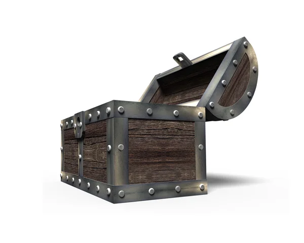 Old treasure chest open, 3D rendering — Stock Photo, Image