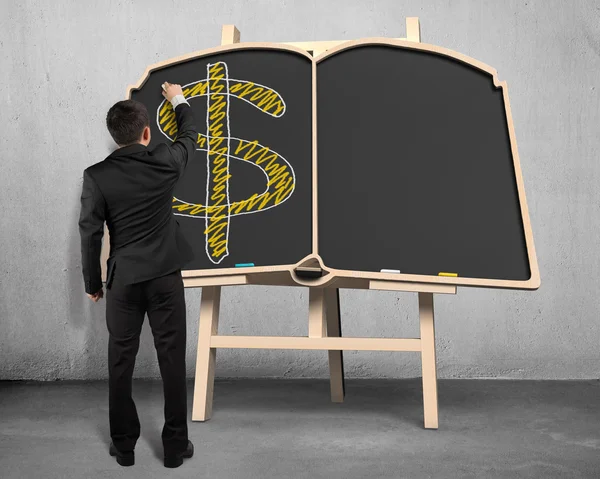 Schetsen geldsymbool op blackboard — Stockfoto
