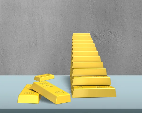 Bullion apilamiento en forma de escaleras en el escritorio — Foto de Stock