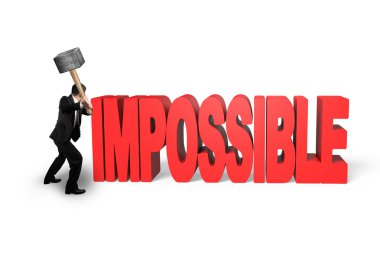 Kırmızı imkansız 3d kelime çatlama 