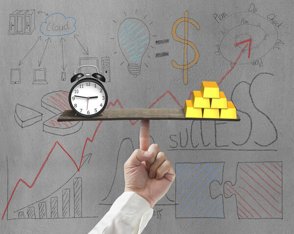 Баланс часов и слитков на доске
