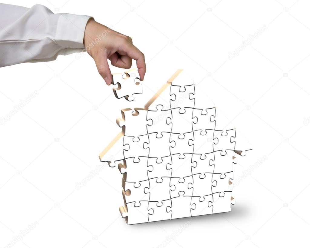 Finishing house shape puzzles