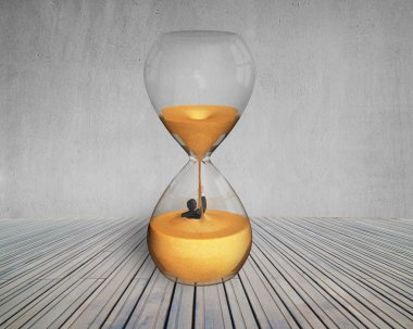 Kum saati içinde sular altında iş adamı