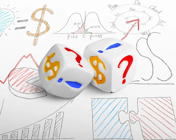 Two currency dices — Stock Photo, Image