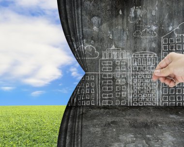 kirli cityscape karalamalar perde keşfetti doğal çekerek el 