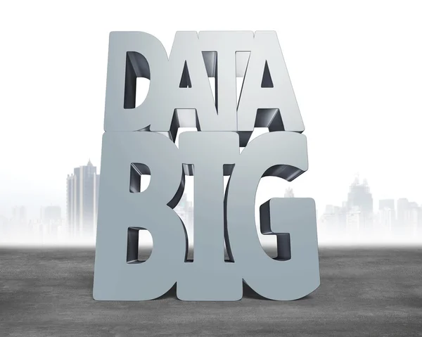Big data 3D word with gray color — Stock Photo, Image