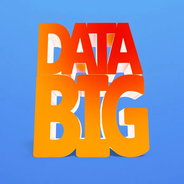 Big data 3D word with red orange color — Stock Photo, Image