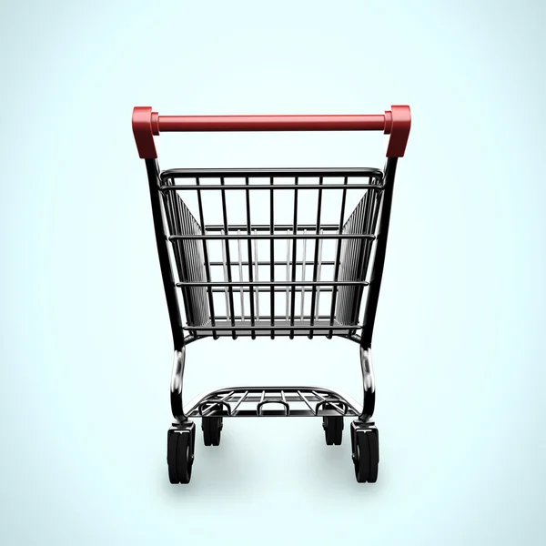 Carrello shopping 3D vuoto vista posteriore — Foto Stock