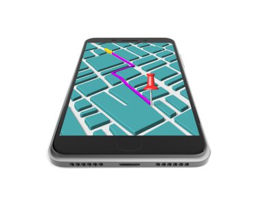 Dokunmatik ekran smartphone Gps navigasyon uygulaması ile