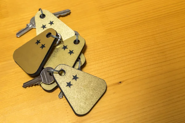 Heap of Two Stars Hotel Room Keys — Stock Photo, Image