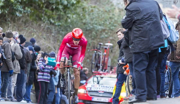 Cyklist Jacopo Guarnieri - Paris-Nice 2016 — Stockfoto