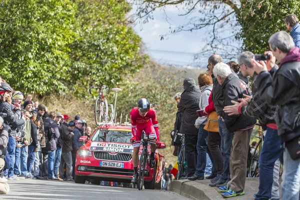 The Cyclist Julien Simon - Paris-Nice 2016 — Stock Photo, Image