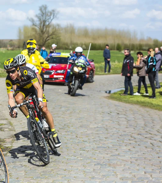 Bisikletçi Sylvain Chavanel - Paris Roubaix 2016 — Stok fotoğraf