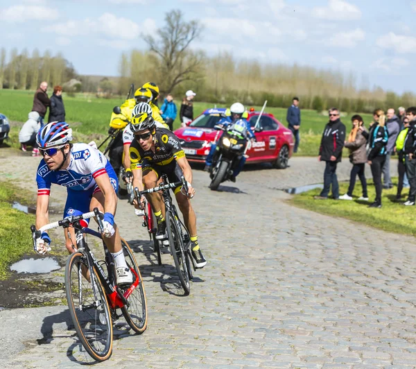 Grupo de ciclistas - Paris Roubaix 2016 — Foto de Stock