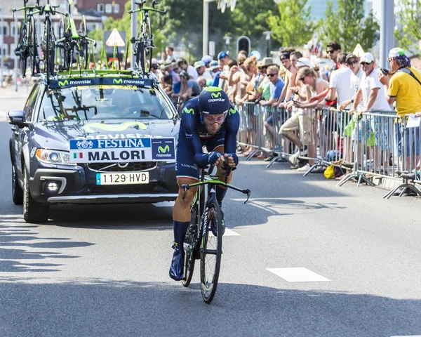 Bisikletçi Adriano Malori - Fransa Bisiklet Turu 2015 — Stok fotoğraf