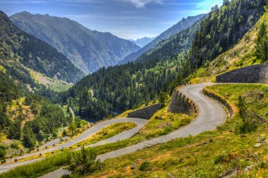 Winding Road in Pyrenees Mountains clipart