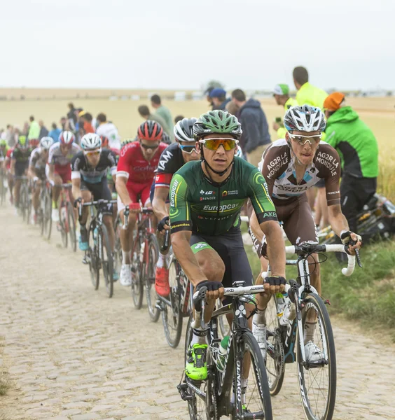 Peloton na dlážděné silnici - Tour de France 2015 — Stock fotografie
