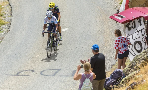 Οι ποδηλάτες Κουιντάνα και Βαλβέρδε-Tour de France 2015 — Φωτογραφία Αρχείου