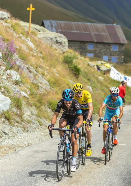 Porte, Froome a Nibali na silnicích hory - Tour de France — Stock fotografie