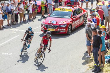 Col du Glandon - Fransa Bisiklet Turu 2015 tarihinde iki bisikletçiler