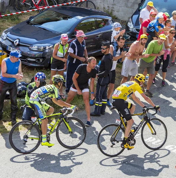 Żółtą koszulkę na Col du Glandon - Tour de France 2015 — Zdjęcie stockowe