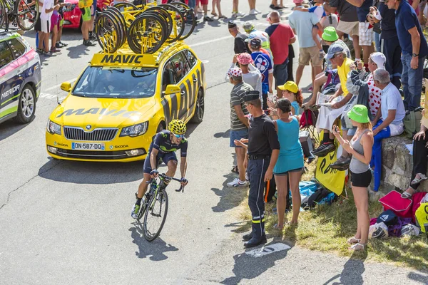 Rowerzysta Jonathan Castroviejo Nicolas na Col du Glandon - Tou — Zdjęcie stockowe