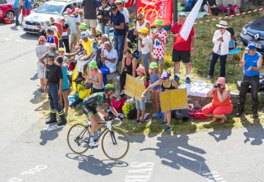 Bisikletçi Thomas Voeckler Col du Glandon - Tour de France 2 üzerinde