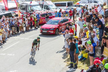 Bisikletçi Thomas Voeckler Col du Glandon - Tour de France 2 üzerinde