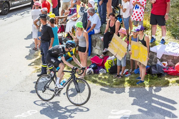 コル ・ デュ ・ Glandon - ツールド フランス 2015年のサイクリスト Wout Poels — ストック写真