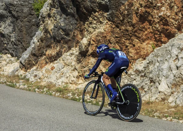 法国旅游局局长丹尼尔 莫雷诺 Daniel Moreno 2016年7月15日 西班牙自行车手丹尼尔 莫雷诺在环法自行车赛期间在Ardeche Gorges Col Serre — 图库照片