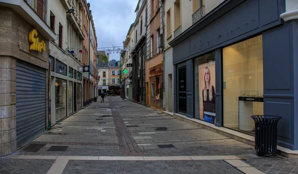 Chartres Frankrijk Oktober 2020 Beeld Van Een Lege Straat Minder — Stockfoto