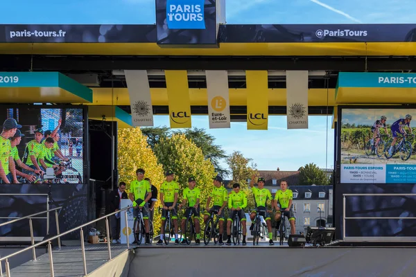 Chartres Франція Жовтня 2019 Team Wallonie Bruxelles Знаходиться Подіумі Шартрі — стокове фото