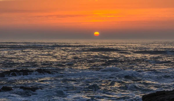 Smukt Billede Solopgangen Havet Bretagne Det Nordlige Frankrig - Stock-foto