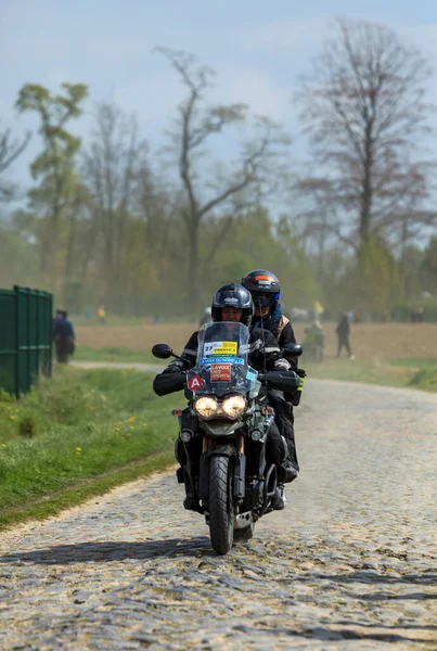 Camphin Pvle France April 2014 Official Bike Riding Cobblestone Carrefour — Stock Photo, Image