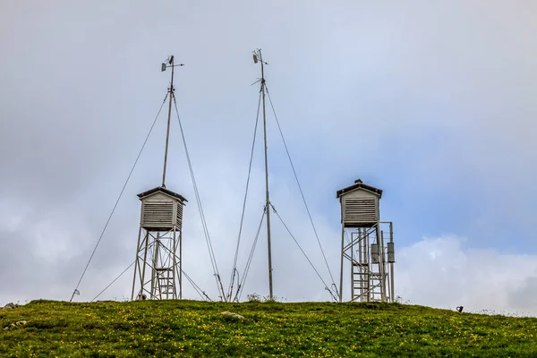 Image Meteo Station Altitude Mountains Cloudy Day — Stock Photo, Image