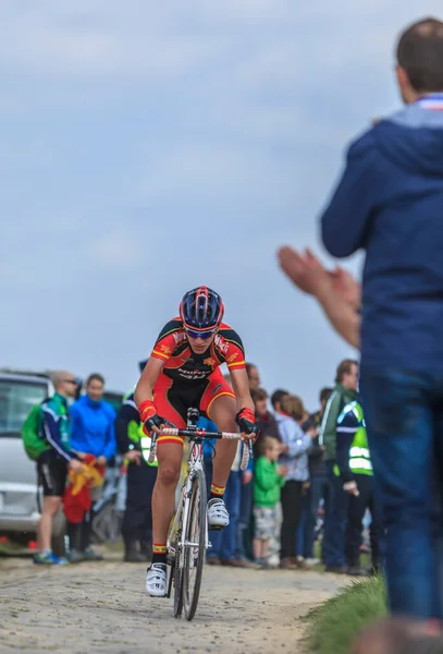 Camphin Pvle Francia Abril 2014 Ciclista Junior Identificado Una Carretera — Foto de Stock