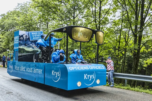 Krys fordon på väg av le tour de france — Stockfoto