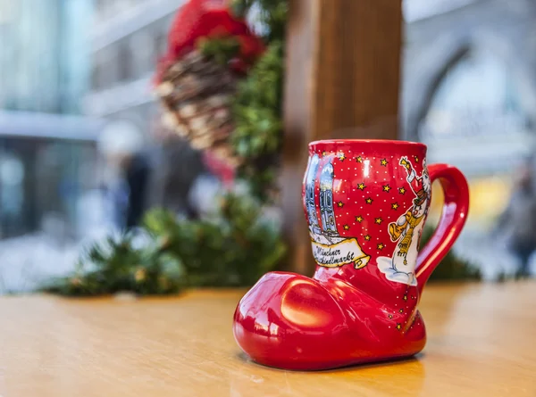 Alman şarap Noel fincan şeklinde bir önyükleme — Stok fotoğraf