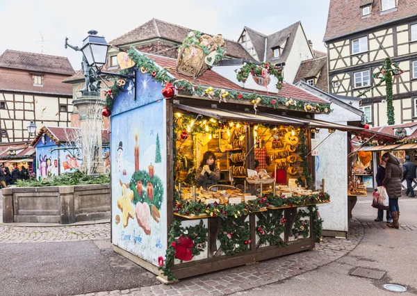 Традиционный Кисок на рождественском рынке в Эльзасе — стоковое фото