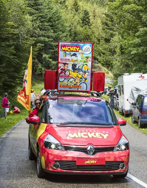 "Le Journal du Mickey "Auto durante il Tour de France 2014 — Foto Stock