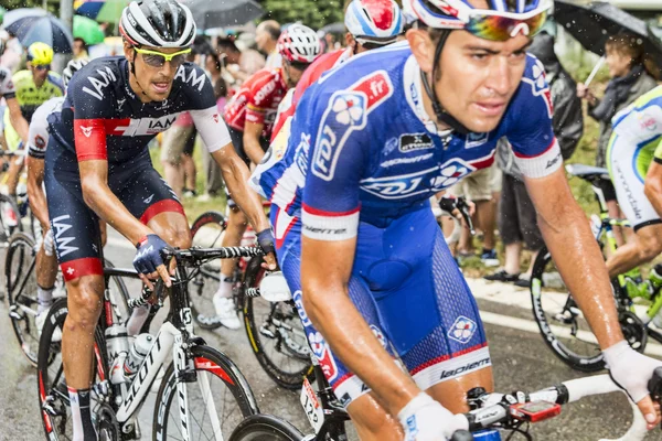 Inside The Peloton in a Rainy Day — Stock Photo, Image