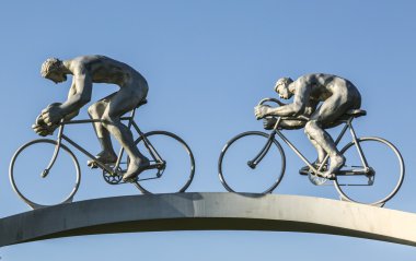 Tour de France in the Pyrenees Sculpture- Detail clipart