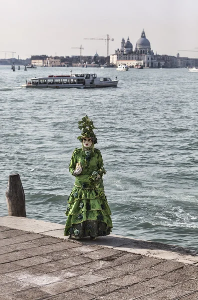 Groene Venetiaanse kostuum — Stockfoto