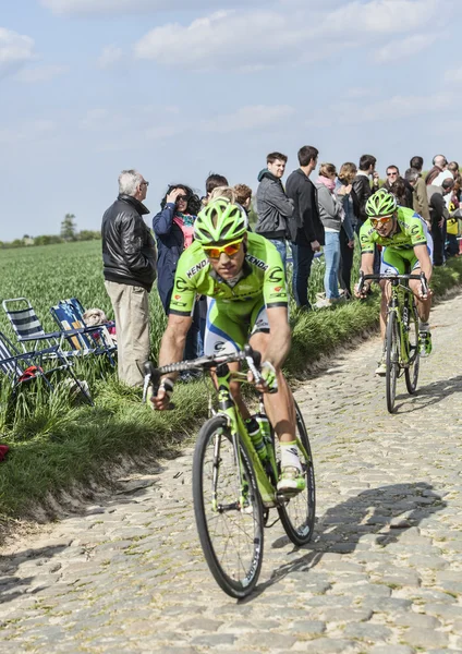 Iki bisikletçi-paris roubaix 2014 — Stok fotoğraf