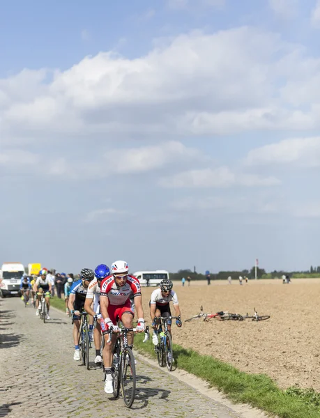 Das Peloton- paris ruubaix 2014 — Stockfoto