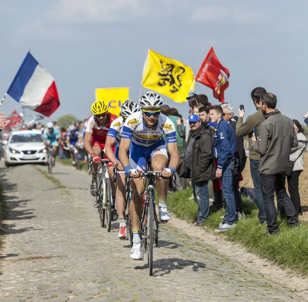 Group of Cyclists- Paris Roubaix 2014 — Stok fotoğraf