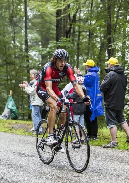 El ciclista Daniel Oss Climbing Col du Platzerwasel - Tour de Fr —  Fotos de Stock