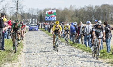 Group of Cyclists- Paris Roubaix 2015 clipart